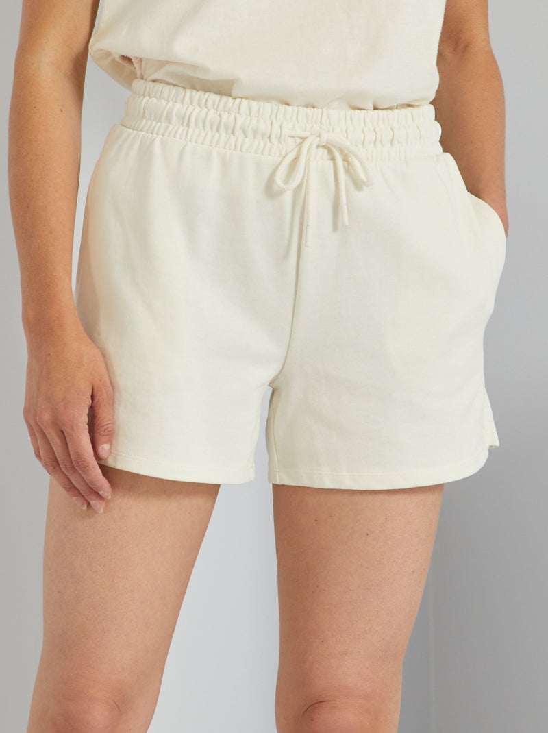 Short deportivo de felpa BLANCO - Kiabi