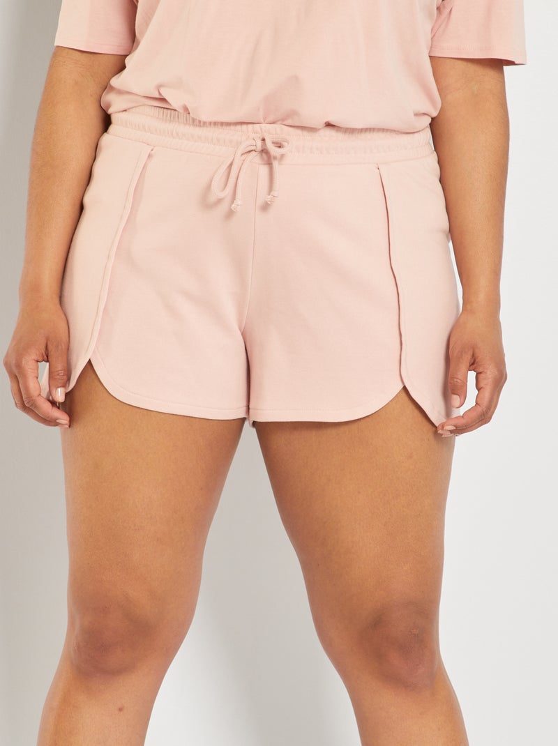 Short deportivo de felpa rosa - Kiabi