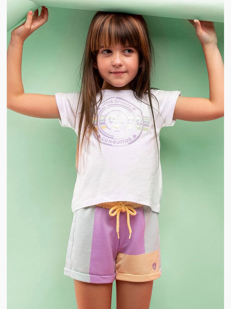Short Deportivo De Niña En Multicolor Multicolor - Kiabi