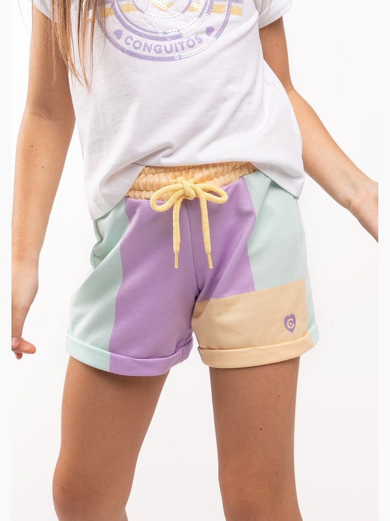 Short Deportivo De Niña En Multicolor Multicolor - Kiabi