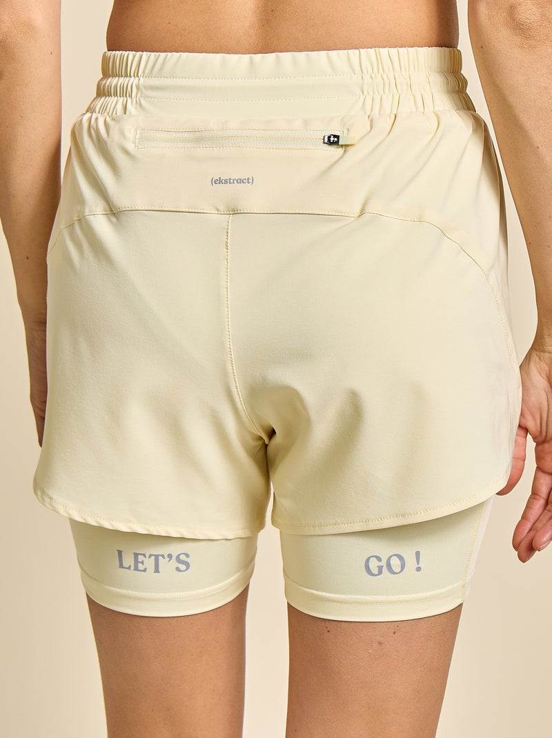 Short deportivo modelo 2 en 1 - (ekstract) Amarillo - Kiabi