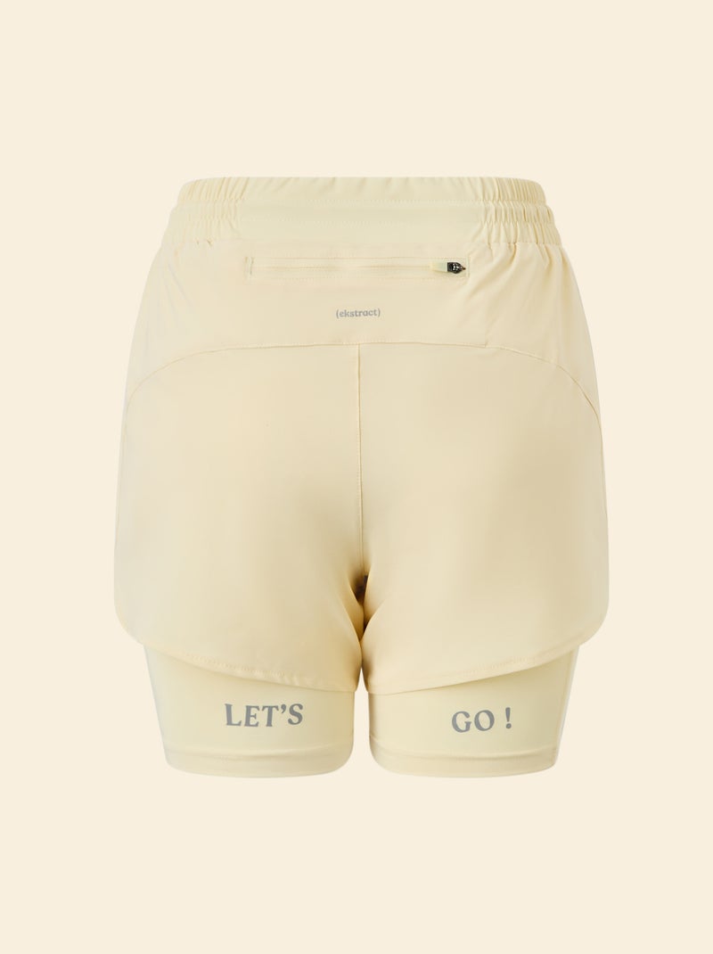 Short deportivo modelo 2 en 1 - (ekstract) Amarillo - Kiabi