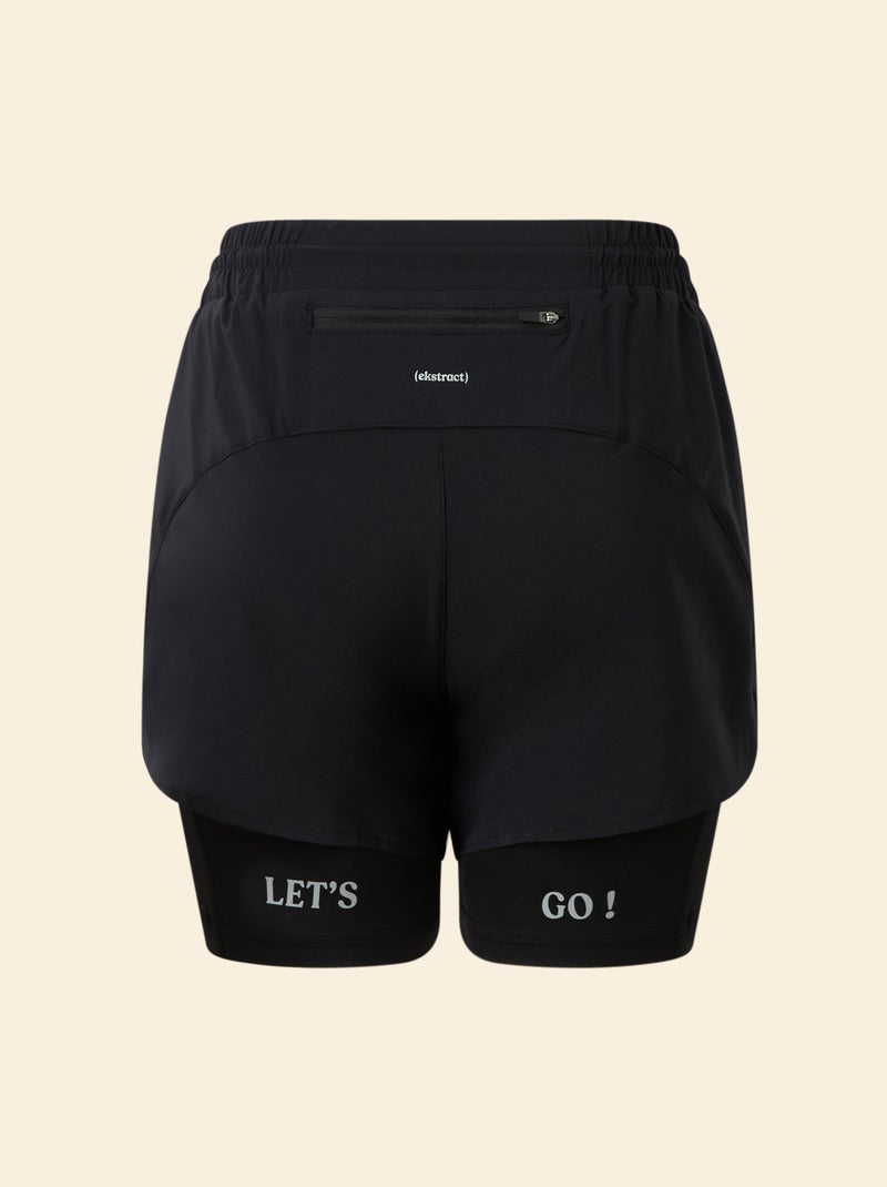 Short deportivo modelo 2 en 1 - (ekstract) Negro - Kiabi