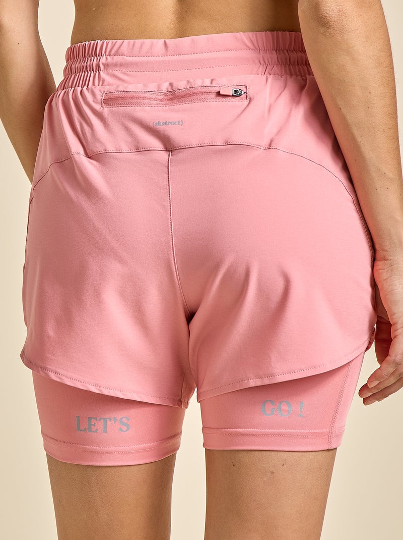 Short deportivo modelo 2 en 1 - (ekstract) Rosa - Kiabi
