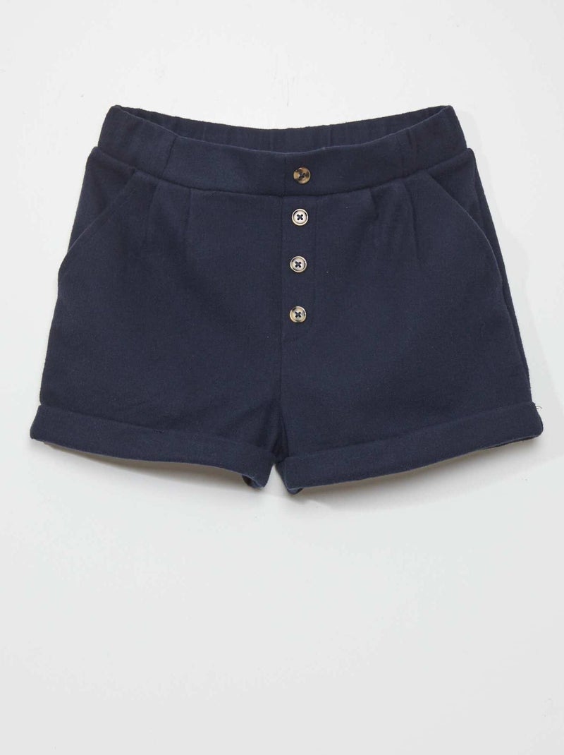 Short efecto lana azul - Kiabi