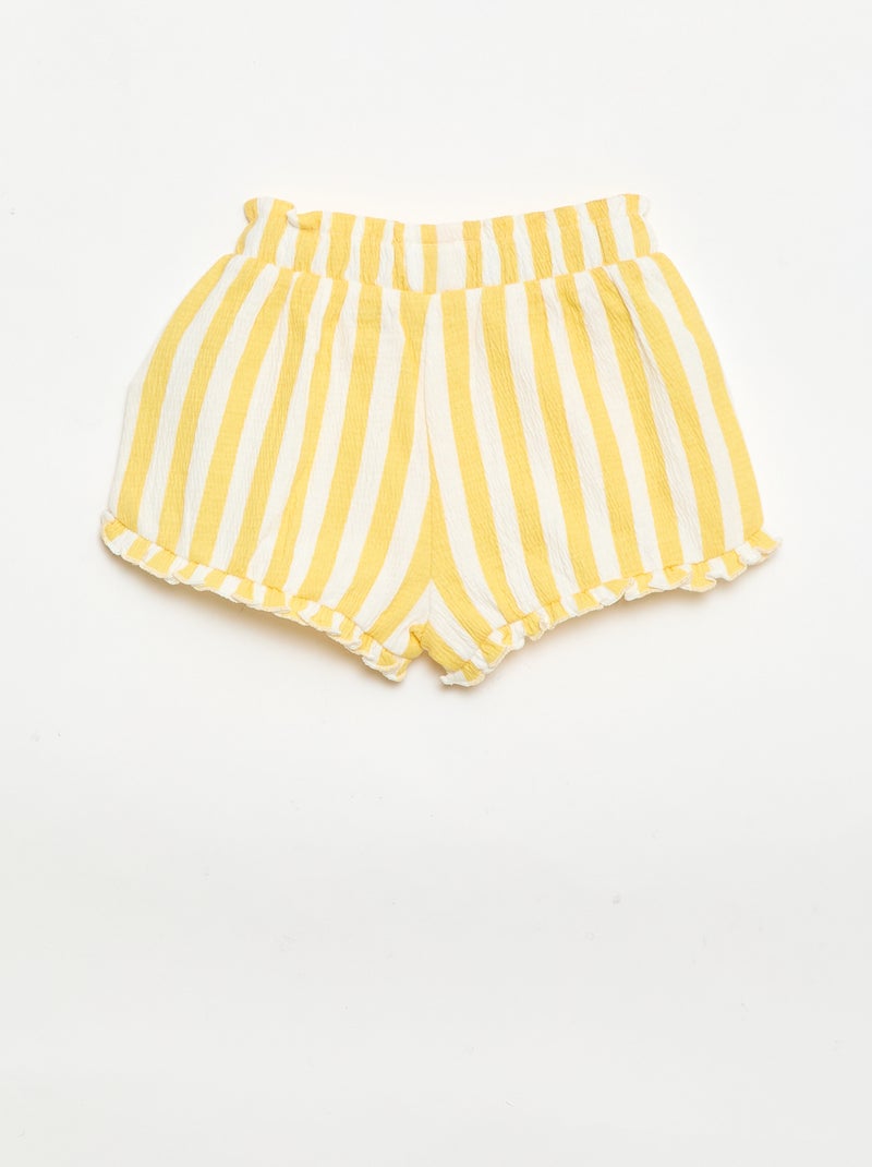 Short estampado con bajo volanteado Amarillo - Kiabi