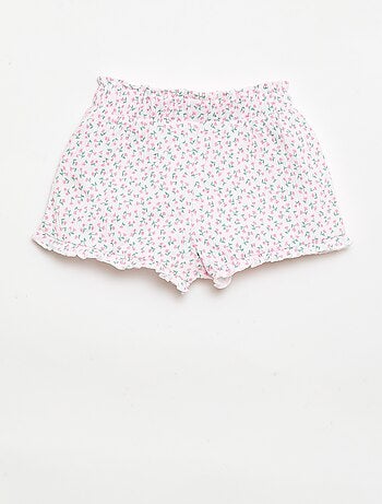 Short estampado con bajo volanteado