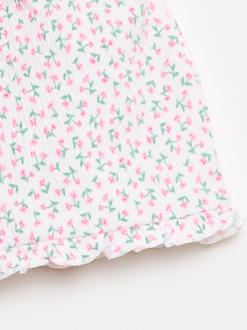 Short estampado con bajo volanteado Rosa - Kiabi