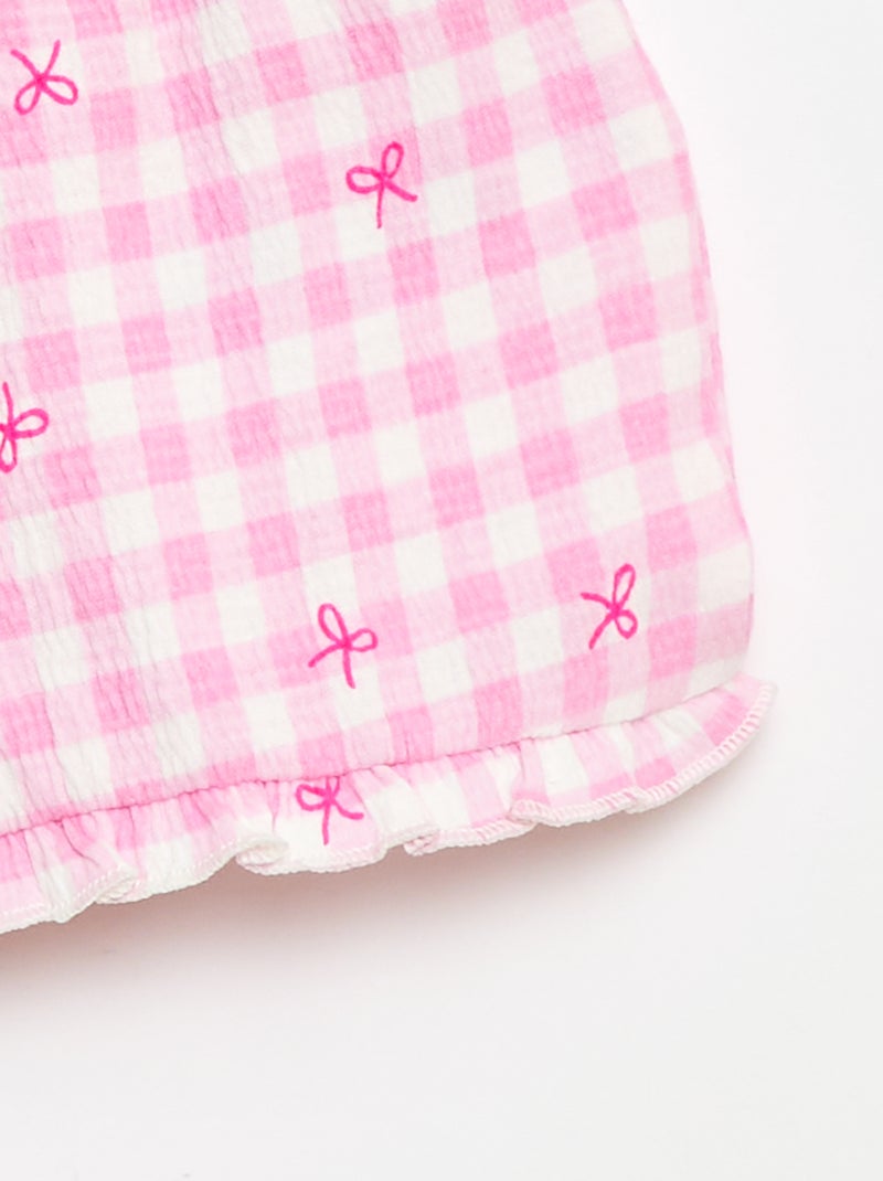 Short estampado con bajo volanteado Rosa - Kiabi