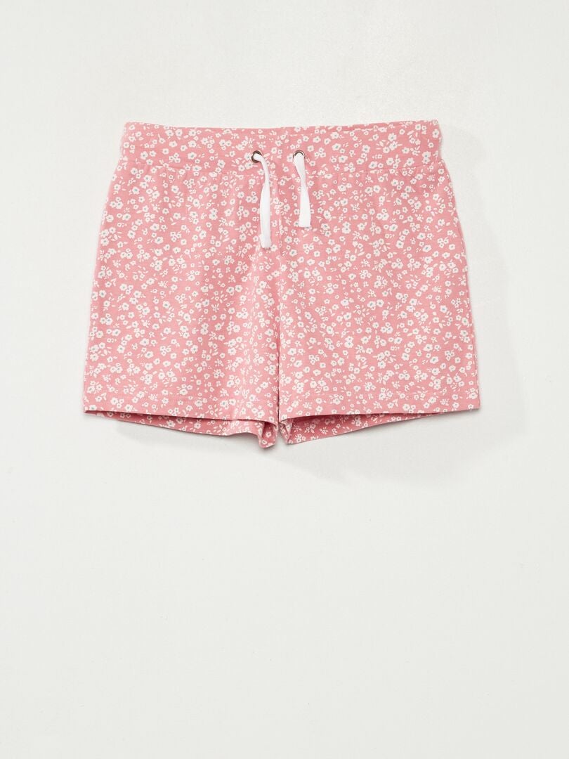 Short 'flores' de punto ROSA - Kiabi