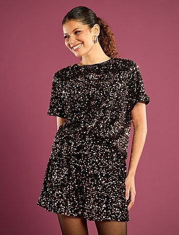 Short fluido de fiesta con lentejuelas