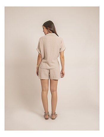 Short fluido de gasa de algodón XELIA