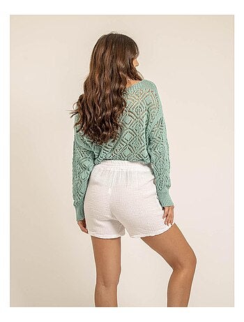 Short fluido de gasa de algodón XELIA