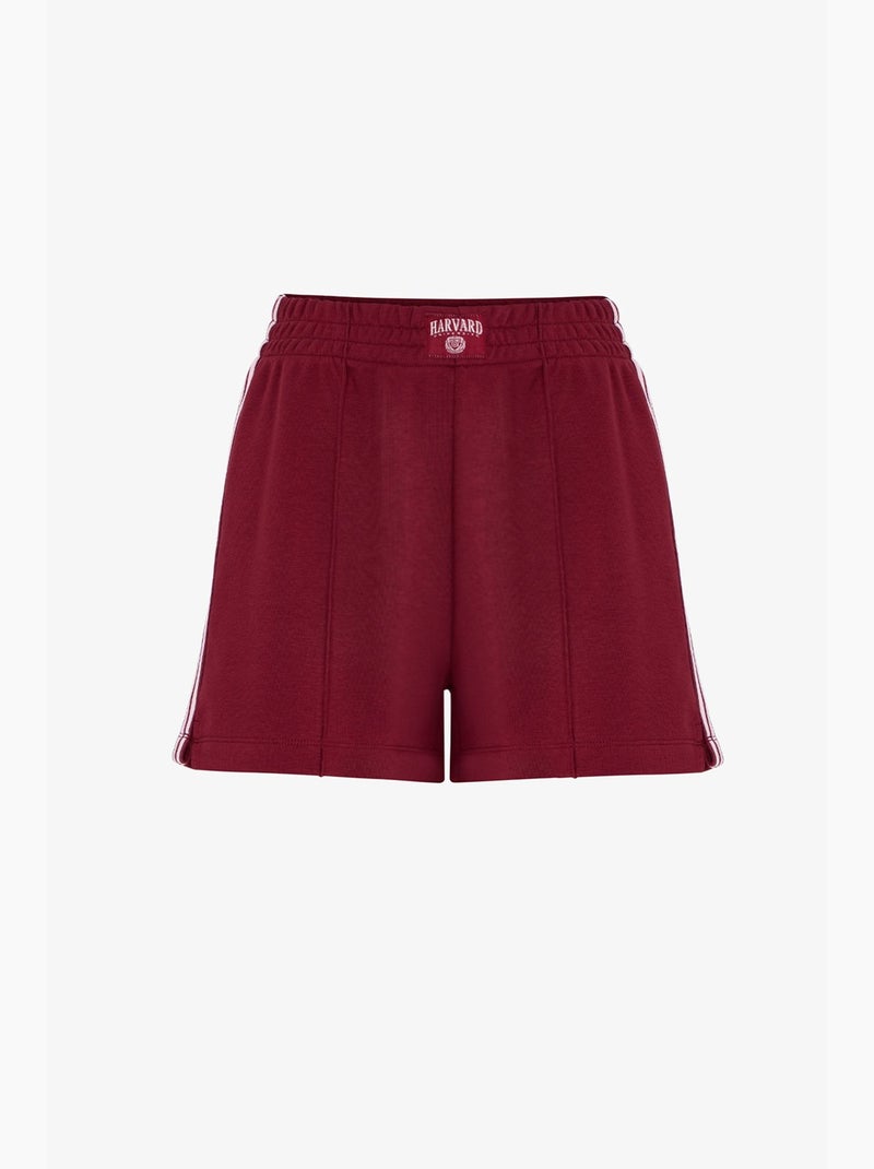 Short harvard con detalle de cinta retro penti Rojo burdeos - Kiabi