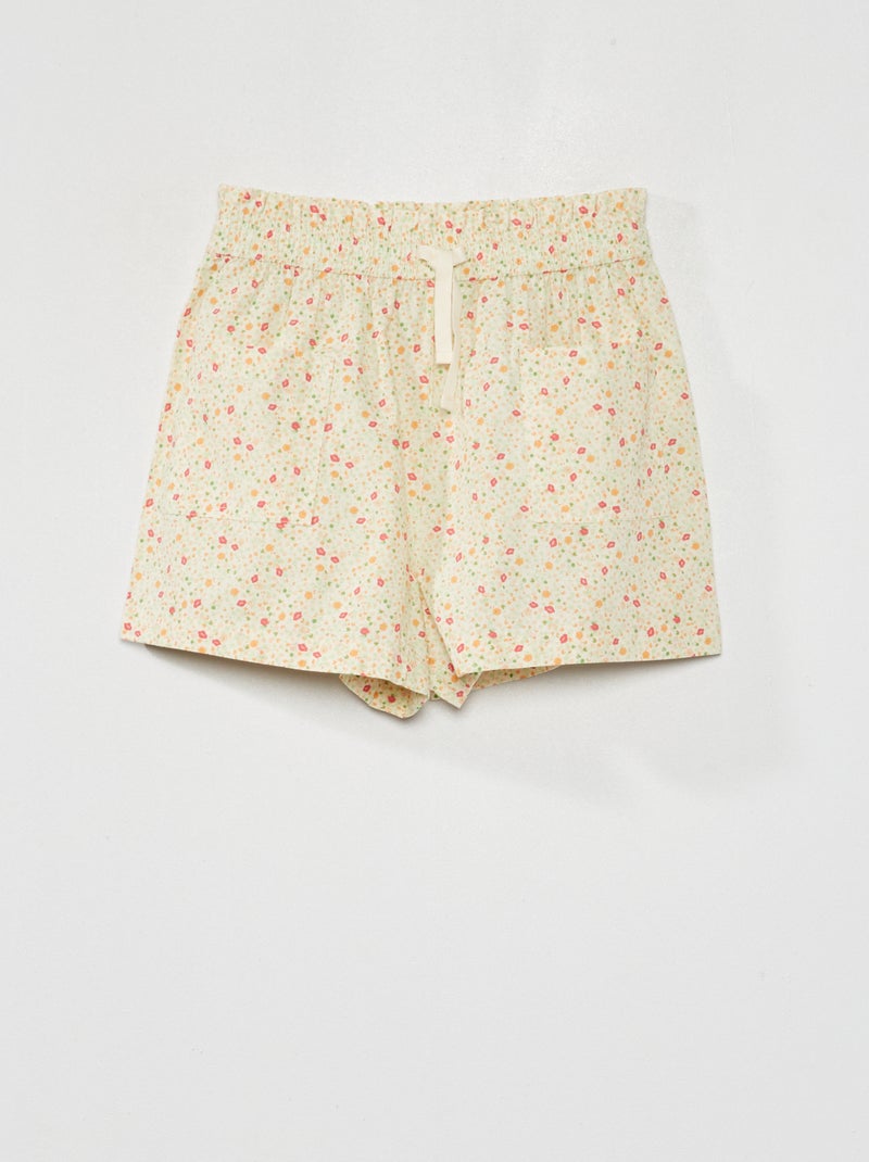 Short holgado de algodón BLANCO - Kiabi