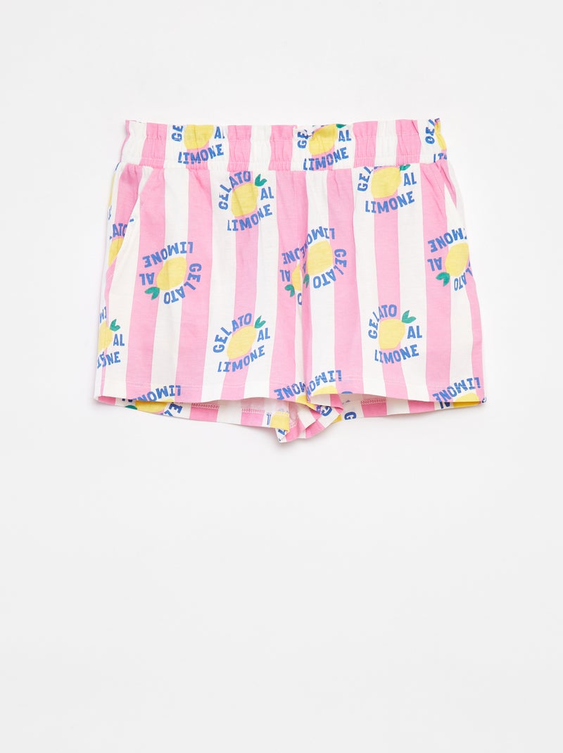 Short ligero colorido con 2 bolsillos Rosa - Kiabi