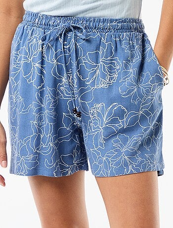 Short ligero con 2 bolsillos en lino mezclado