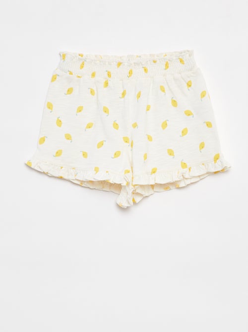 Short ligero con estampado y volante - Kiabi