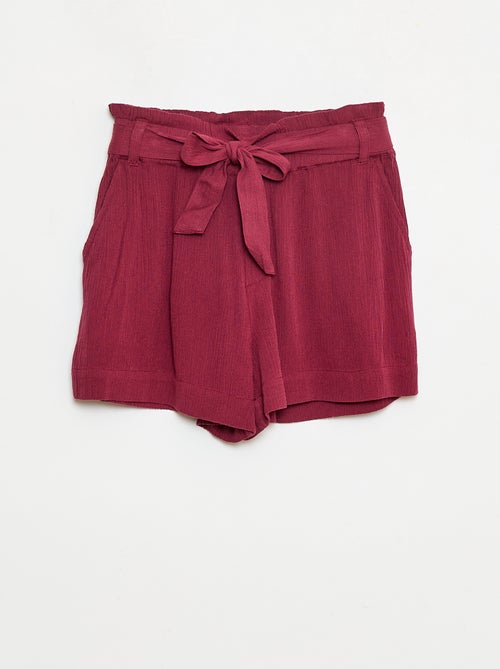 Short ligero con lazo liso - Kiabi