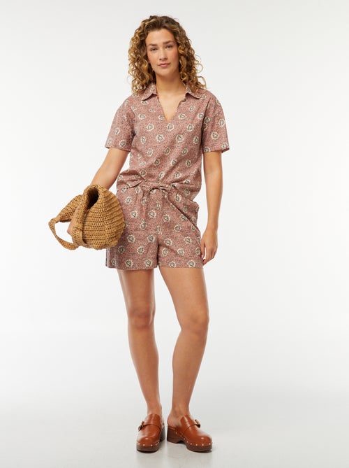 Short ligero con motivo floral - Kiabi