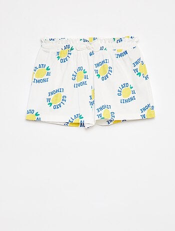 Short ligero con motivo y lazo de fantasía