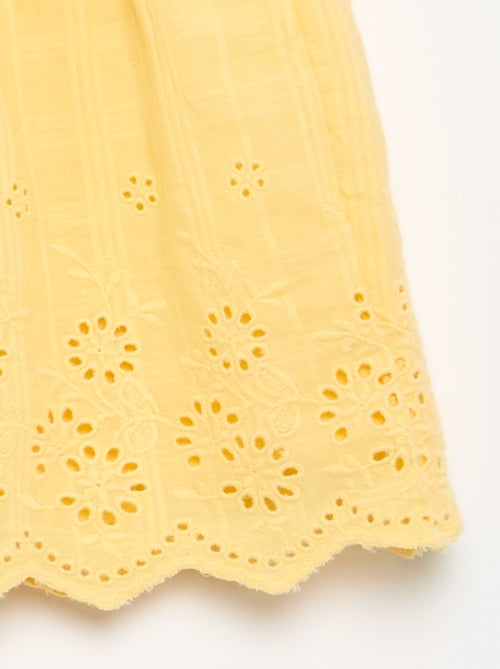 Short liso con bordados ingleses - Kiabi