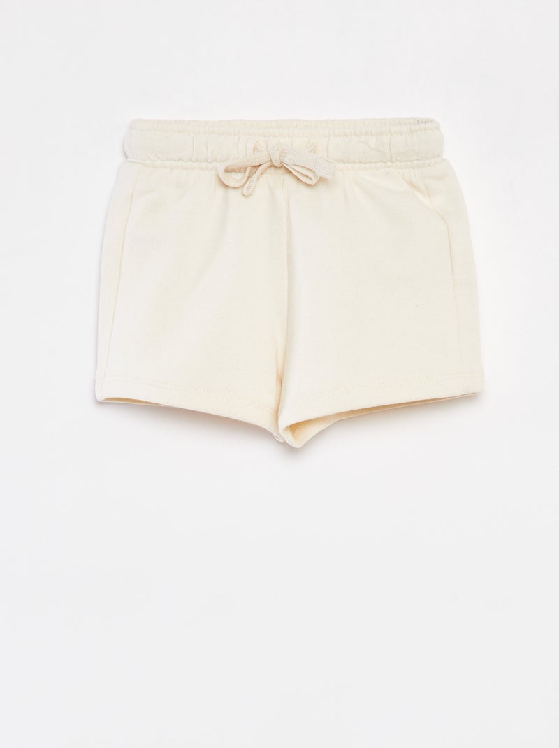 Short liso con cintura elástica BEIGE - Kiabi