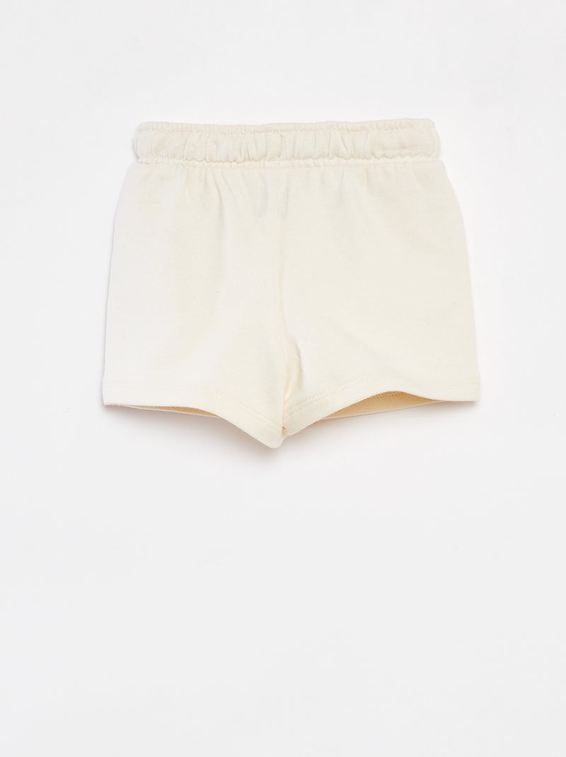 Short liso con cintura elástica BEIGE - Kiabi