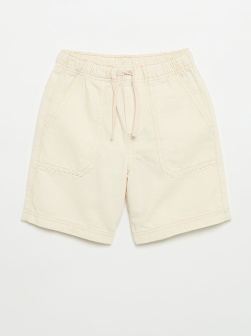 Short liso con cintura elástica - Kiabi