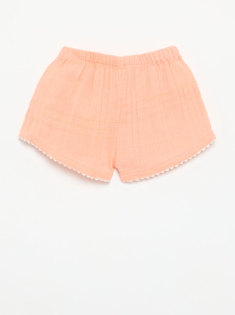 Short liso de dobby Naranja - Kiabi