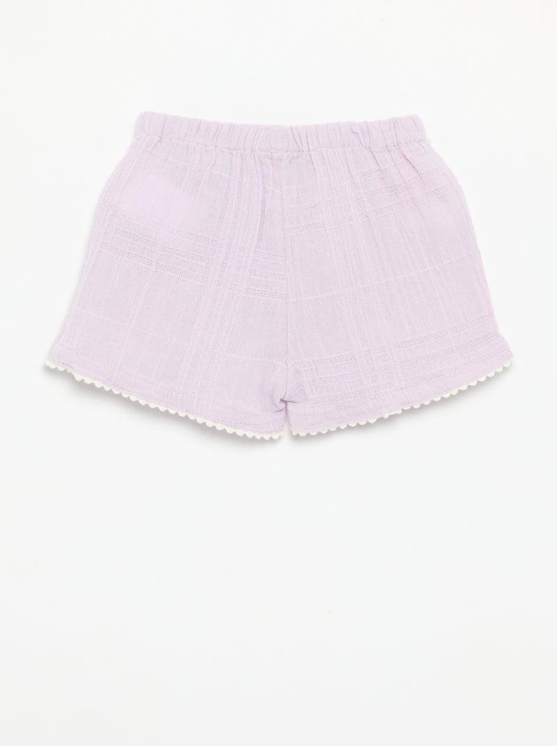 Short liso de dobby Purpura - Kiabi