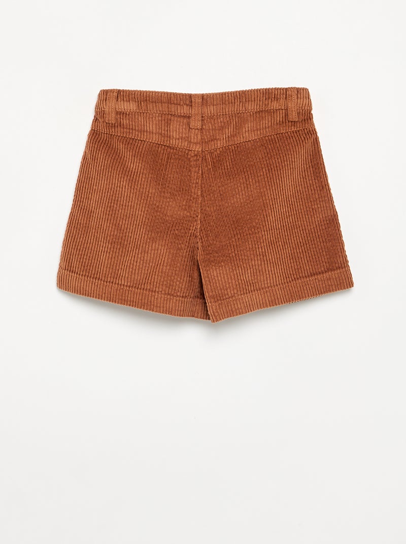 Short liso de pana Marron - Kiabi