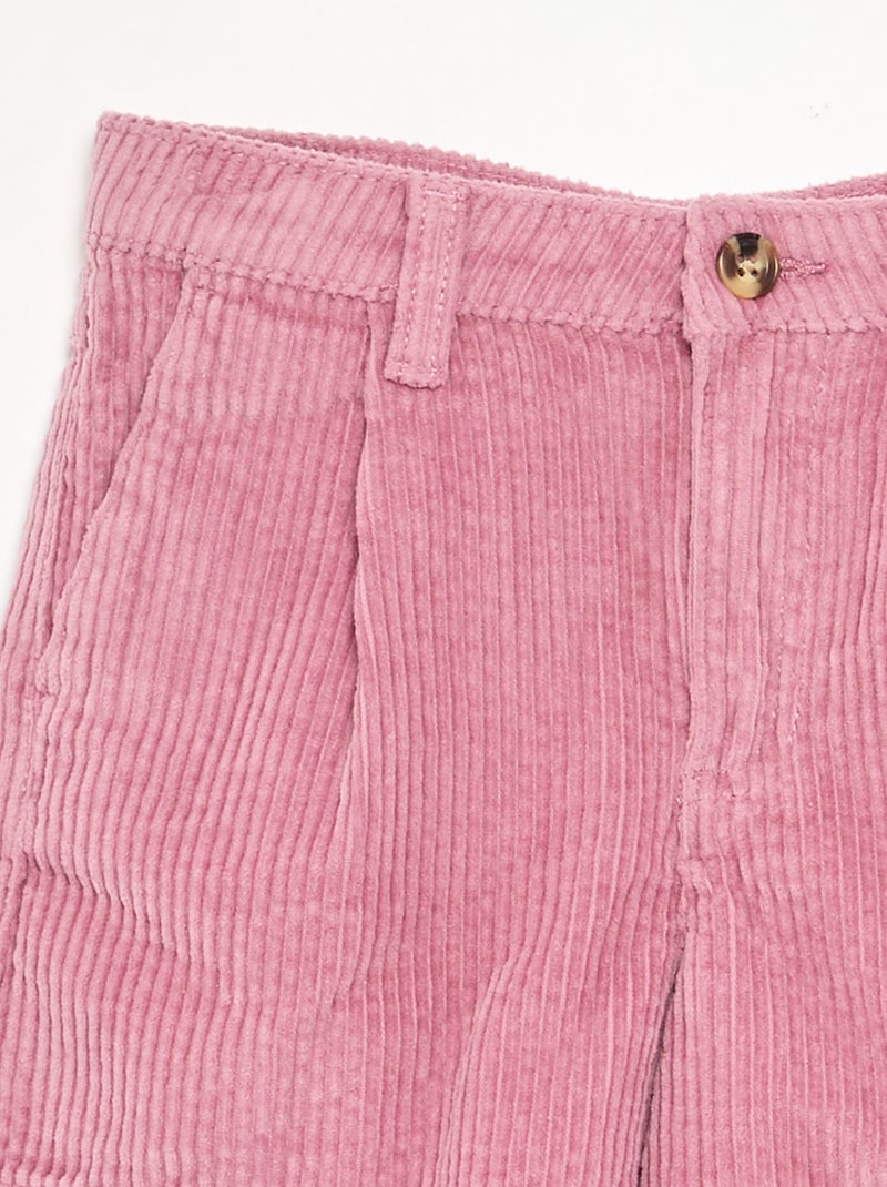 Short liso de pana Rosa - Kiabi