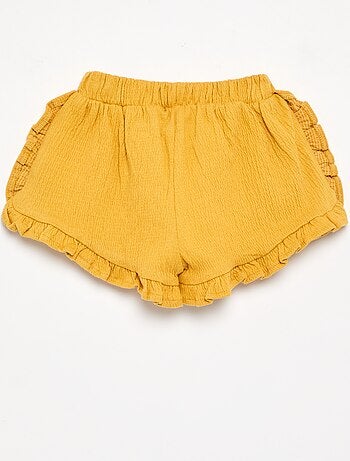 Short liso de punto arrugado