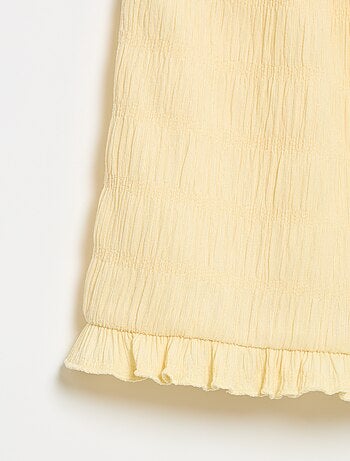 Short liso de punto gofrado