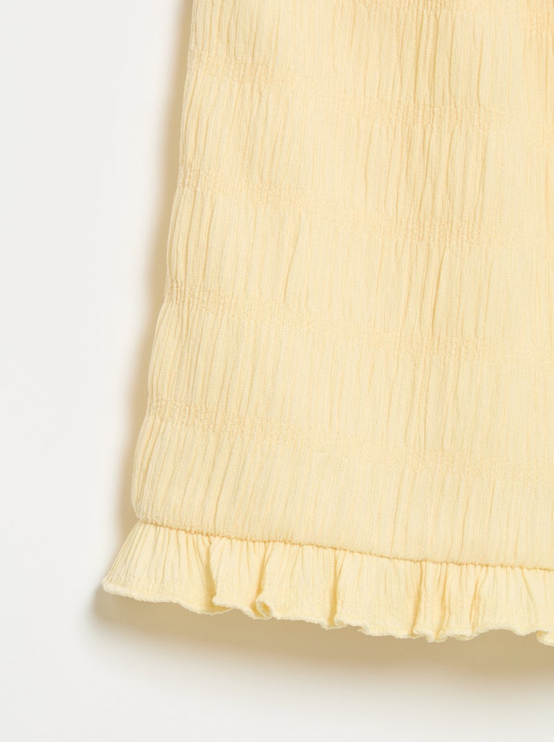 Short liso de punto gofrado Amarillo - Kiabi