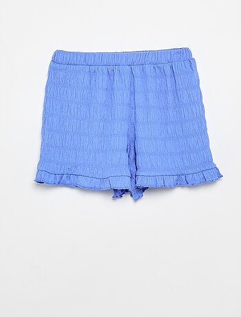 Short liso de punto gofrado