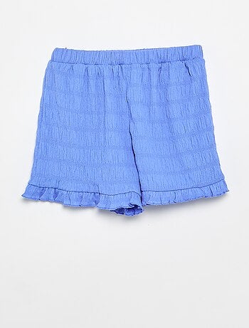 Short liso de punto gofrado