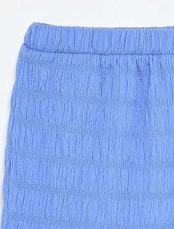 Short liso de punto gofrado