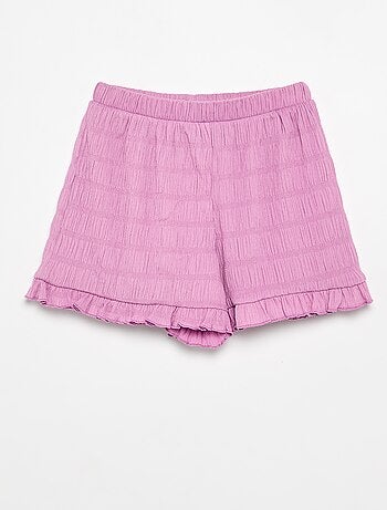 Short liso de punto gofrado