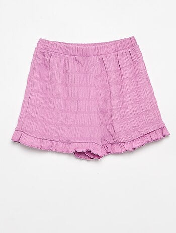 Short liso de punto gofrado