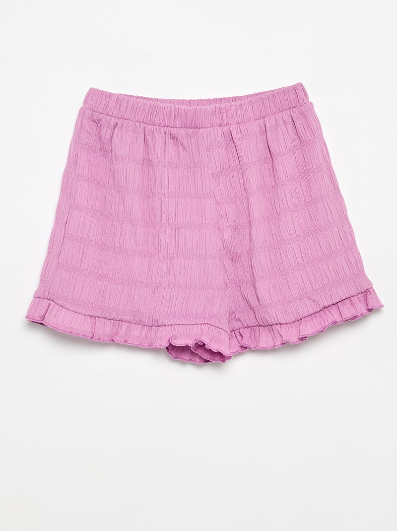 Short liso de punto gofrado Purpura - Kiabi