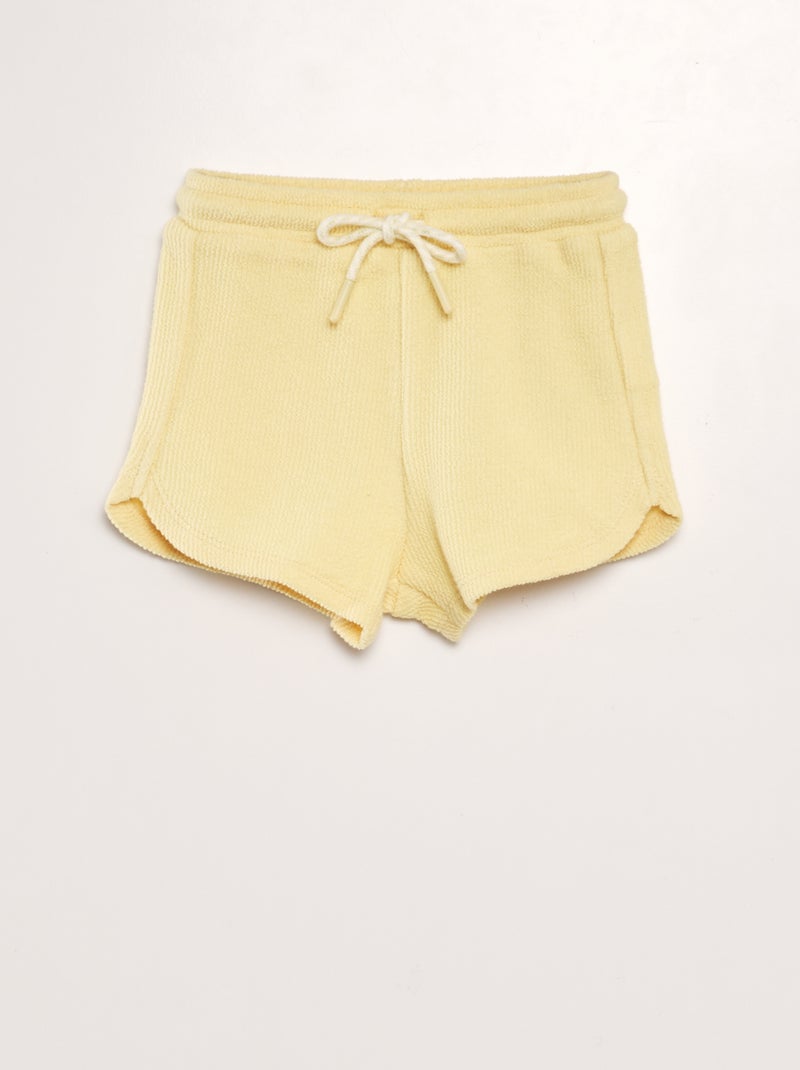 Short liso estilo tejido de rizo AMARILLO - Kiabi