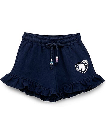 Short niña estampado unicornio en azul marino