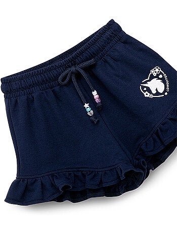 Short niña estampado unicornio en azul marino