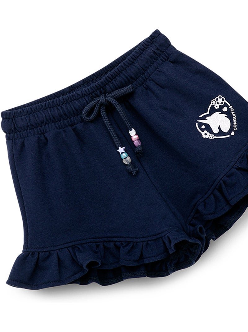 Short niña estampado unicornio en azul marino Azul marino - Kiabi