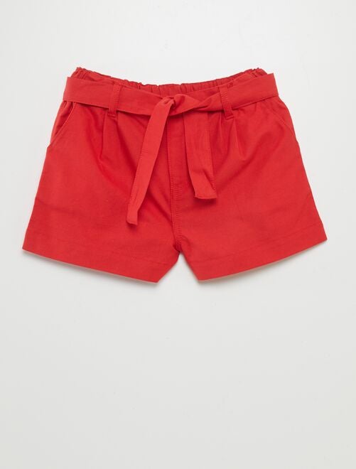 Short oxford con cinturón anudable - Kiabi