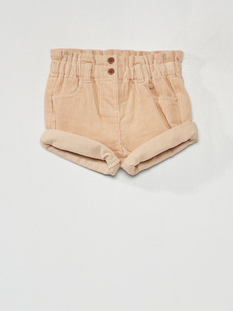 Short paperbag de pana BEIGE - Kiabi