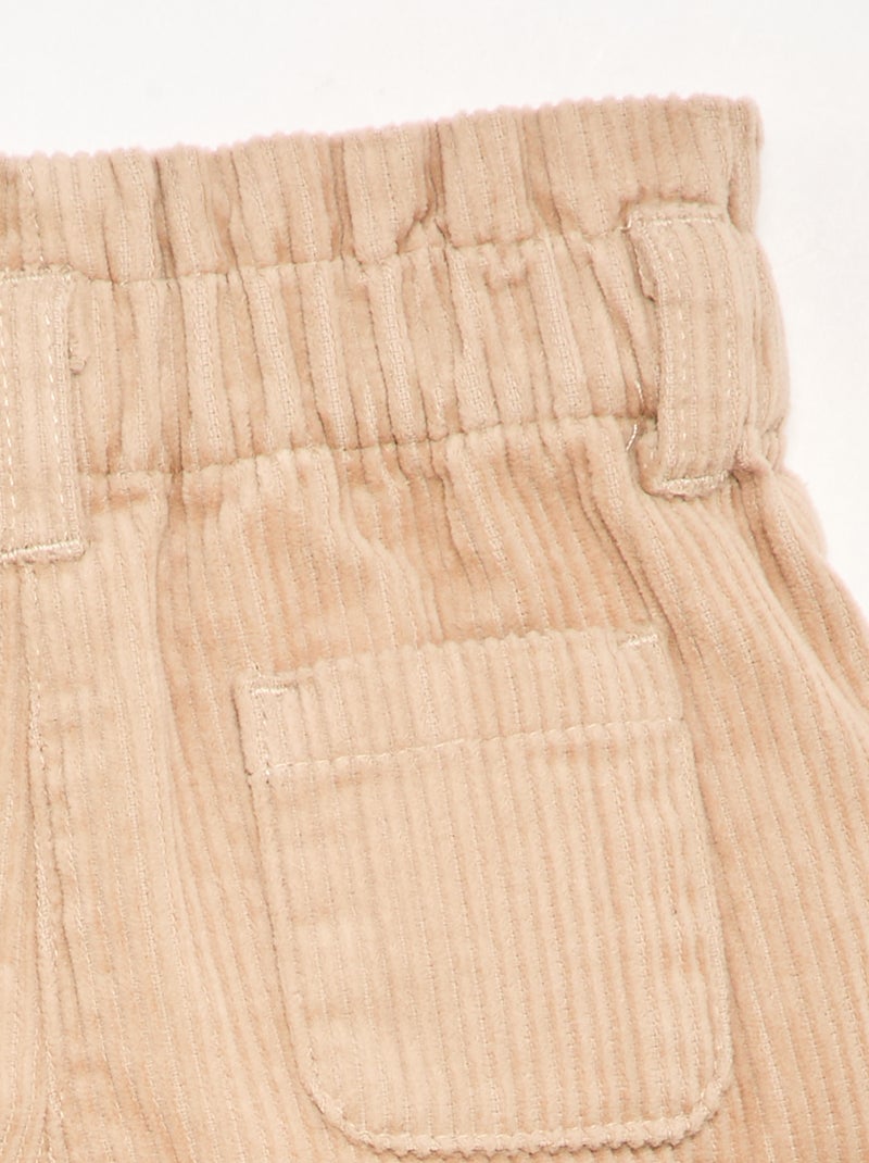 Short paperbag de pana Beige - Kiabi