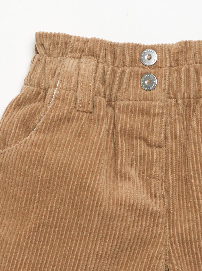 Short paperbag de pana Marron - Kiabi